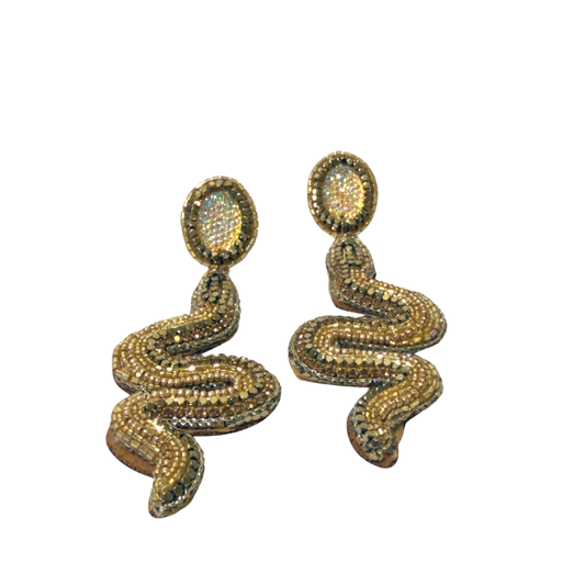 Medusa Nagini Statement Snake Earrings