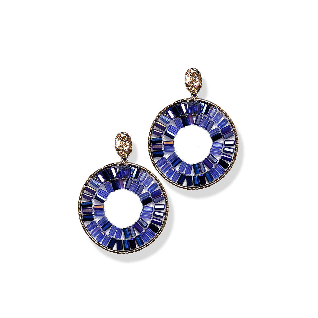 Lunar halo earrings ( blue)