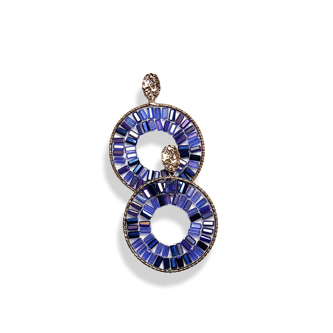Lunar halo earrings ( blue)