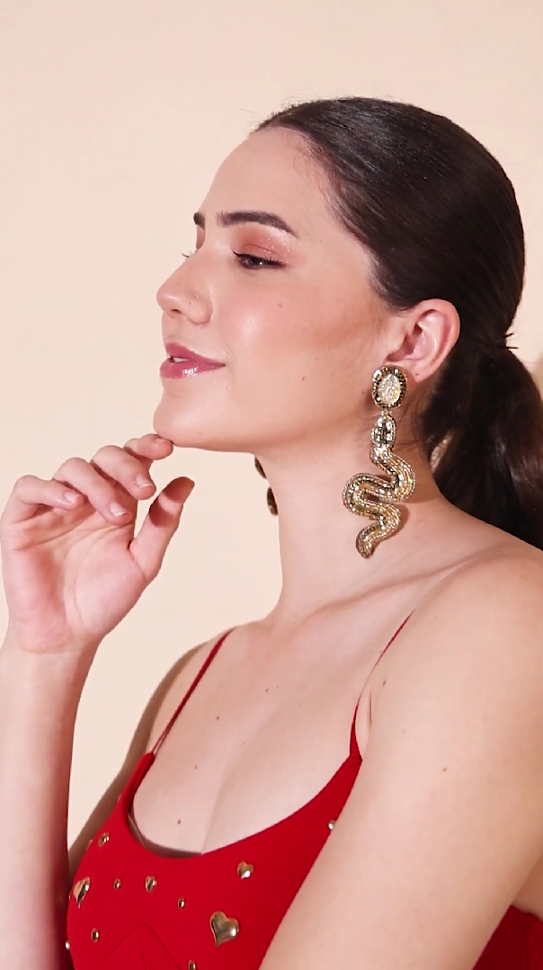 Medusa Nagini Statement Snake Earrings