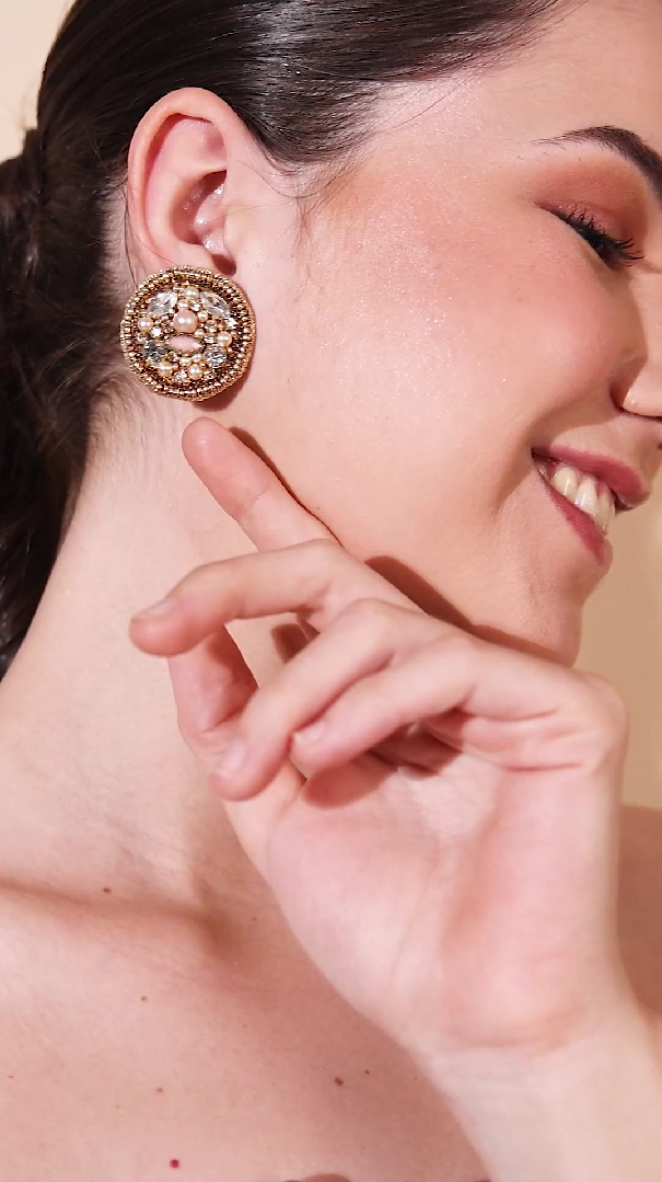 Sultana Vintage Crystal Stud Earrings